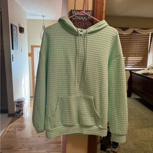 Mint Green Textured Hoodie